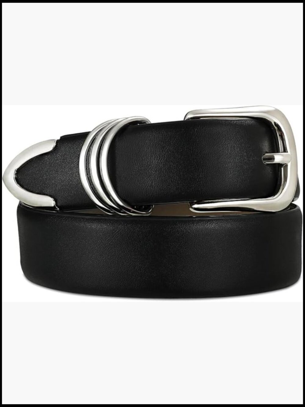 Faux Leather Belt with Gold Buckle, Women's Fashion Waist Belt